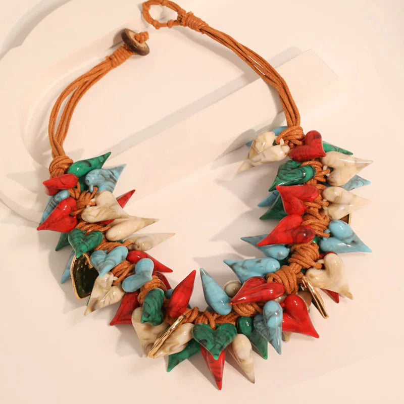 Trendy Beach Bohemian Statement Beads Hearts Party Jewelry