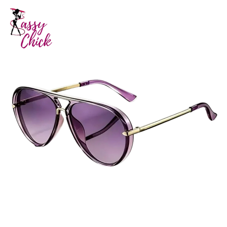 Trendy Candy Color Pilot Sunglasses Sassy Chick Logo