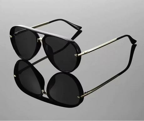 Black Trendy Candy Color Pilot Sunglasses