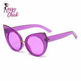 Trendy Cat Eye Big Frame Women's Sunglasses Sassy Chick Logo