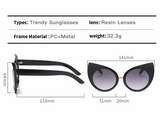 Size of Trendy Cat Eye Big Frame Women's Sunglasses