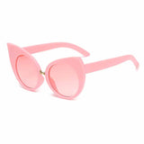 Pink Trendy Cat Eye Big Frame Women's Sunglasses