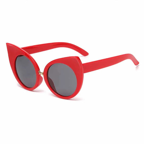 Red Trendy Cat Eye Big Frame Women's Sunglasses