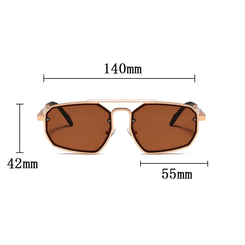 Size of Trendy Retro Punk Steampunk Sunglasses