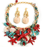 Red Trendy Statement Starfish Party Jewelry