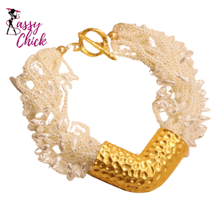 Trendy Statement Vintage Pearls Party Jewelry Sassy Chick Logo