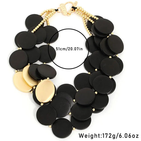 Size of Trendy Statement Wood Beads Handmade Necklace