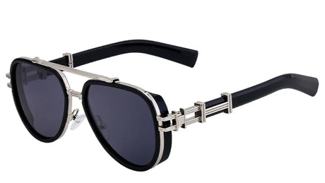 Trendy Steampunk Double Beam Oval Sunglasses