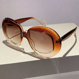 Brown Trendy Stylish Gradient Oversized Sunglasses