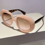 Beige Trendy Stylish Gradient Oversized Sunglasses