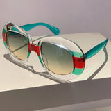 Green Trendy Stylish Gradient Oversized Sunglasses
