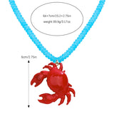 Size of Trendy Summer Bohemia Lobster Crab Pendant Necklace