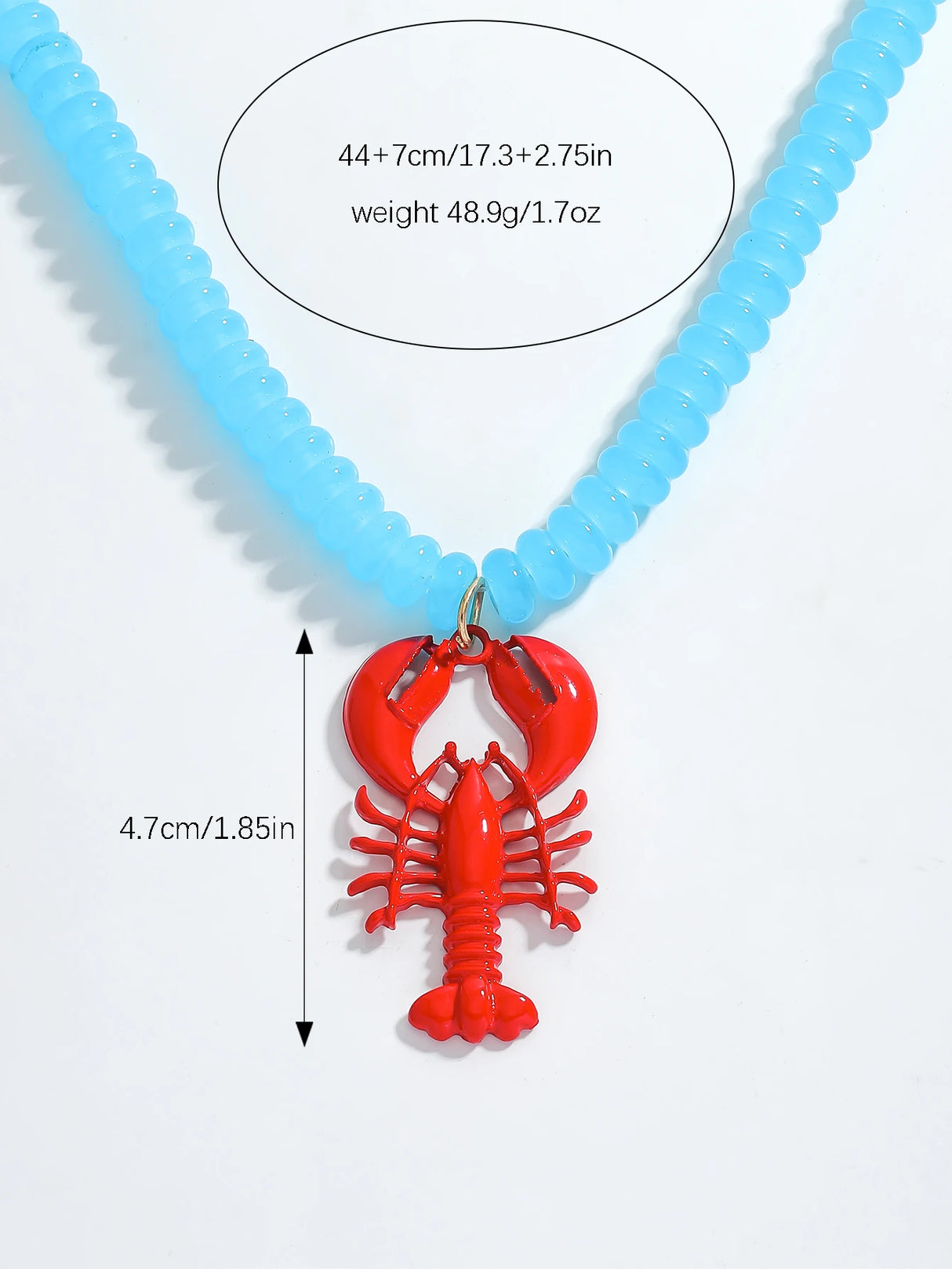 Size of Trendy Summer Bohemia Lobster Crab Pendant Necklace
