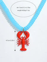 Size of Trendy Summer Bohemia Lobster Crab Pendant Necklace