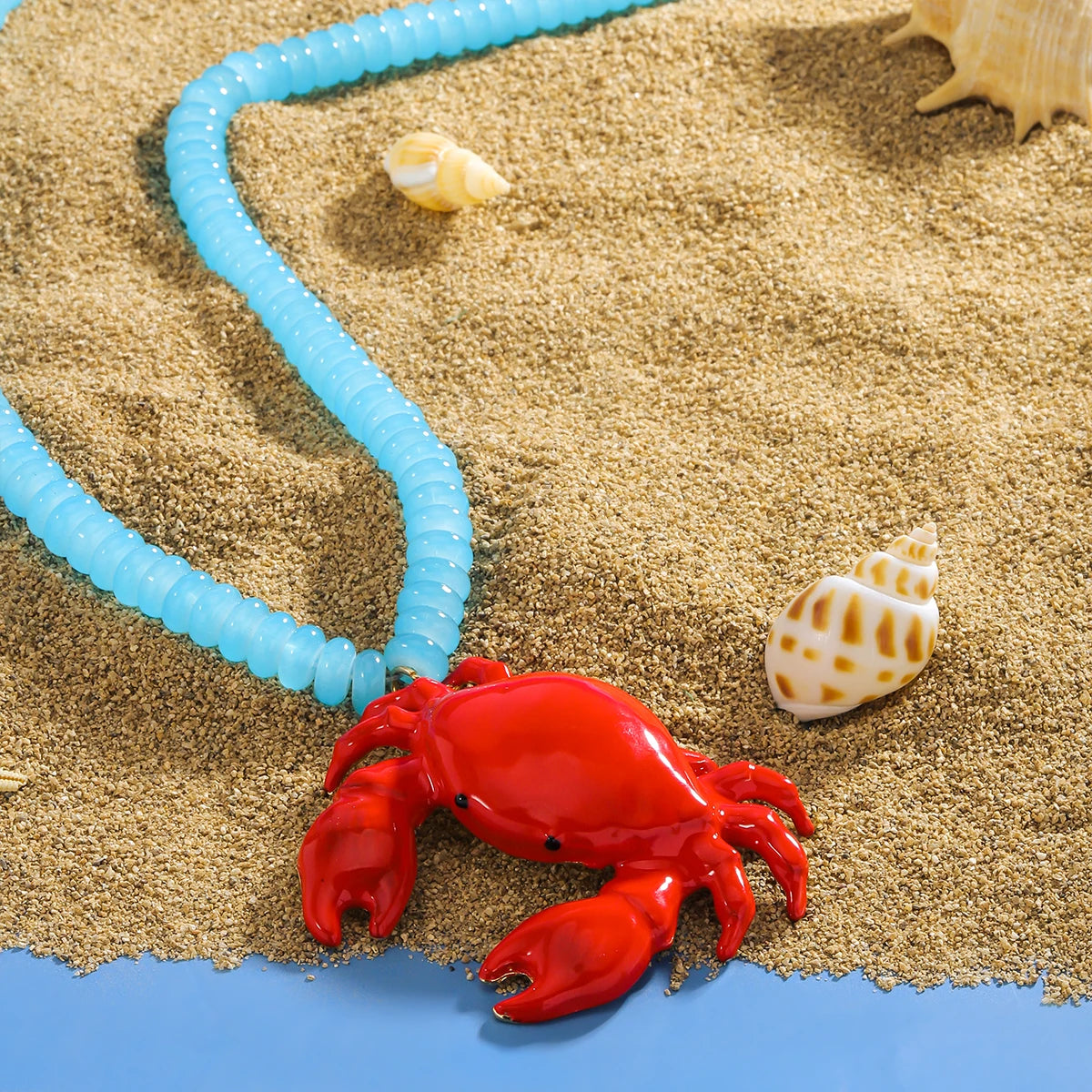 Trendy Summer Bohemia Lobster Crab Pendant Necklace