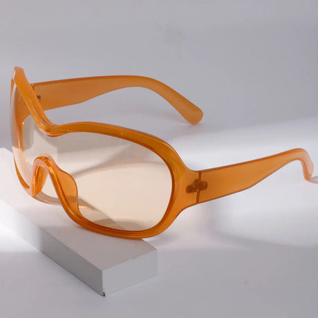 Orange Trendy Unique Round Shaped Sunglasses