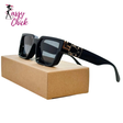 Trendy Vacation Luxury Retro Square Sunglass Sassy Chick Logo