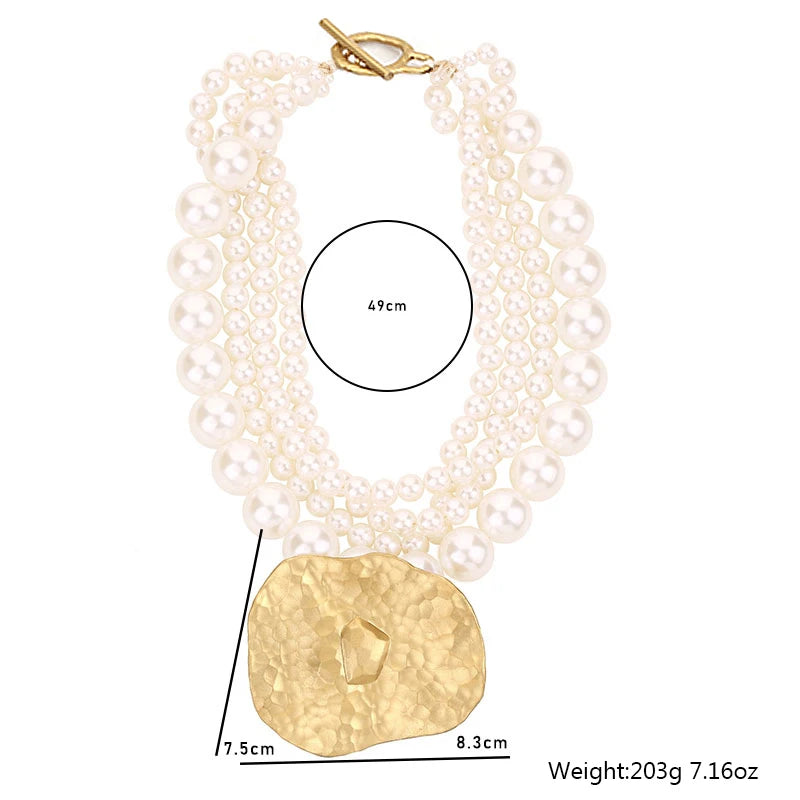 Size of Trendy Vintage Pearls Party Necklace