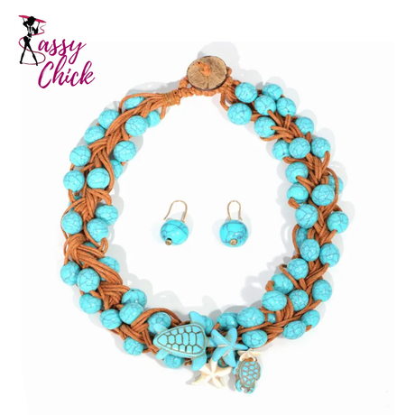 Trendy Vintage  Statement Beads Necklace Sassy Chick Logo