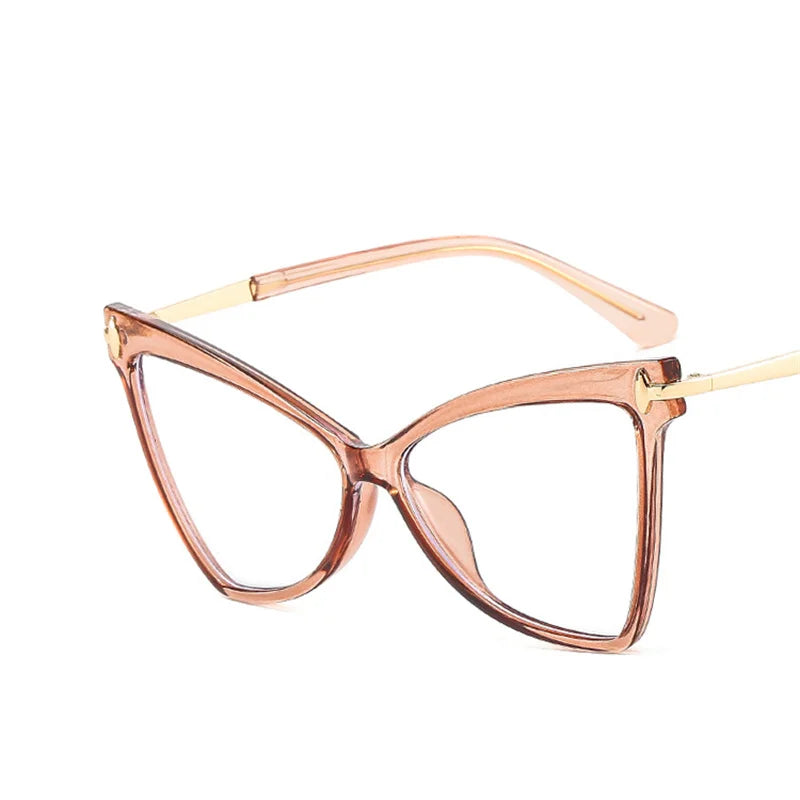Triangle Frame Oversized TR90 Glasses brown