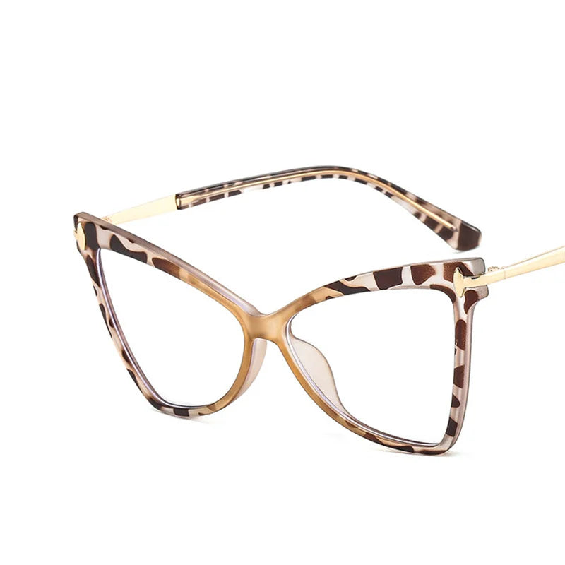 Triangle Frame Oversized TR90 Glasses leopard 