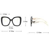 Size of Triangle Heart Temple Eyeglasses Blue Light Blocking