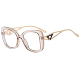 Triangle Heart Temple Eyeglasses Blue Light Blocking