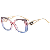 Triangle Heart Temple Eyeglasses Blue Light Blocking