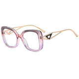 Triangle Heart Temple Eyeglasses Blue Light Blocking