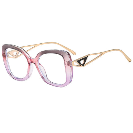 Triangle Heart Temple Eyeglasses Blue Light Blocking