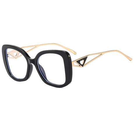 Triangle Heart Temple Eyeglasses Blue Light Blocking