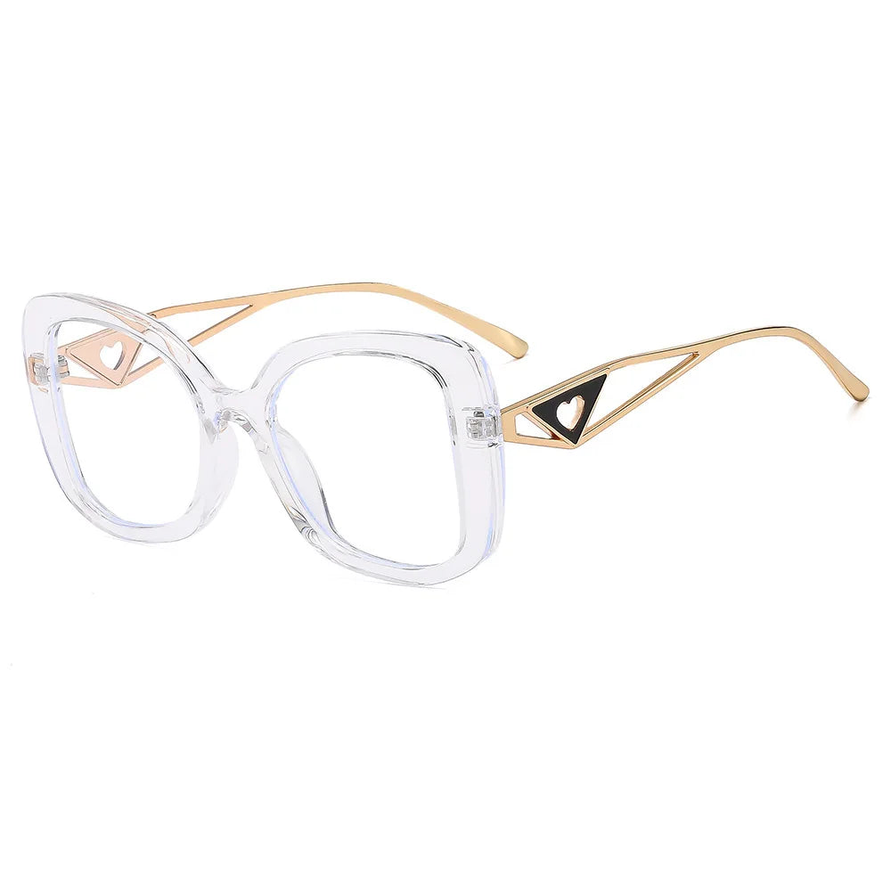 Triangle Heart Temple Eyeglasses Blue Light Blocking
