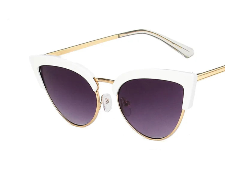 UV400 Cat Eye Anti Blue Light Women Glasses white