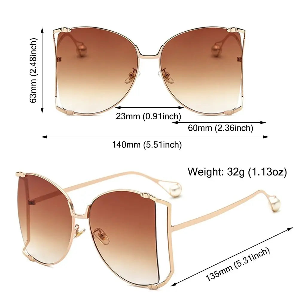  UV Protection Oversized Pearl Design Sunglasses size weight 
