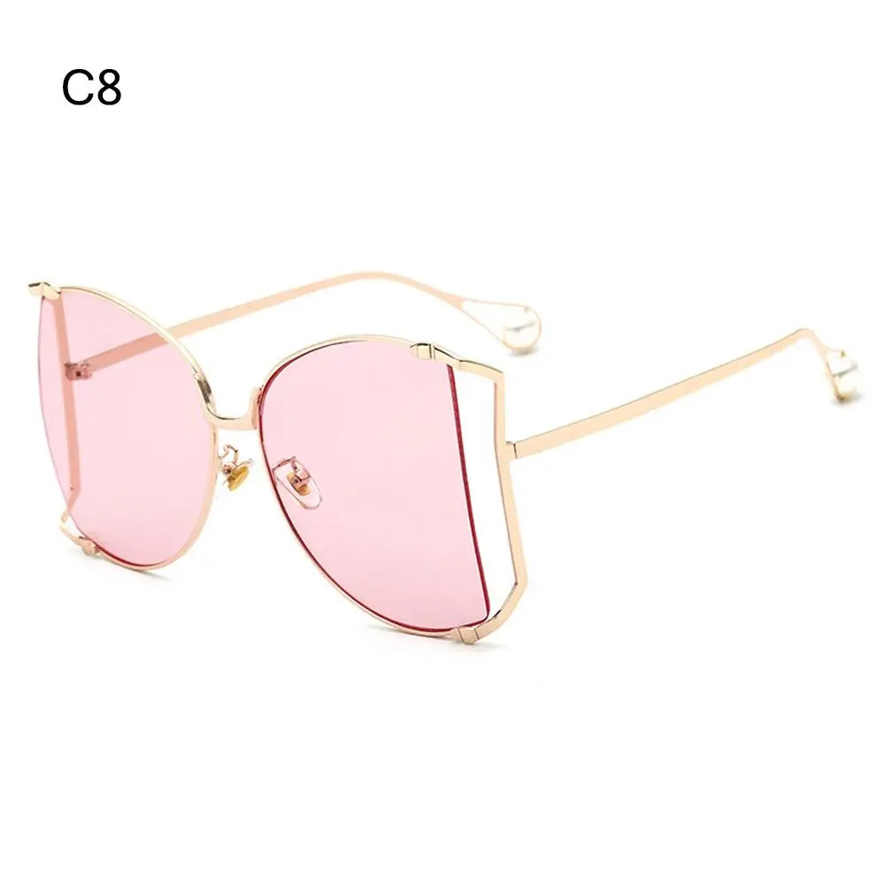 UV Protection Oversized Pearl Design Sunglasses pink