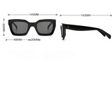 Size of Unique Flat Top Cool Colorful Square Sunglasses