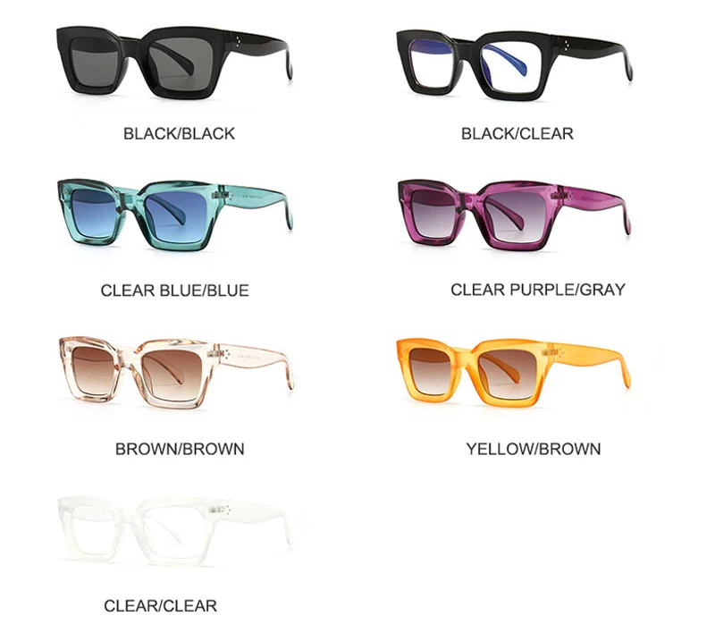 Collection of Unique Flat Top Cool Colorful Square Sunglasses