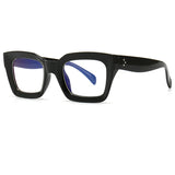 Black Unique Flat Top Cool Colorful Square Sunglasses