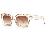 Transparent frame Unique Flat Top Cool Colorful Square Sunglasses