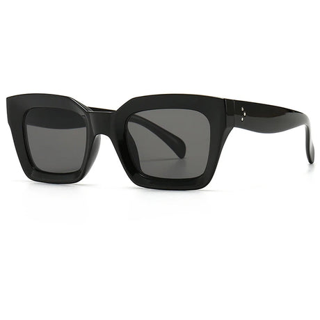 Black Unique Flat Top Cool Colorful Square Sunglasses