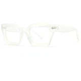 White Unique Flat Top Cool Colorful Square Sunglasses