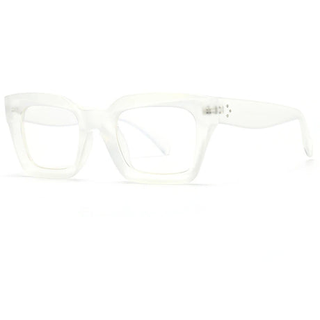 White Unique Flat Top Cool Colorful Square Sunglasses