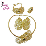 Unique Gold Color Copper Jewelry Set Sassy Chick Logo
