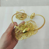 Unique Gold Color Copper Jewelry Set