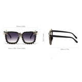 Size of Unique Large Diamond Luxury Rhinestone Sunglasses