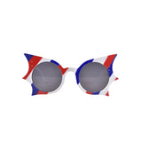 blue red white bat shaped sunglass 