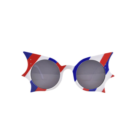 blue red white bat shaped sunglass 