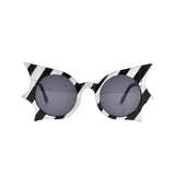 black white bat shaped sunglass