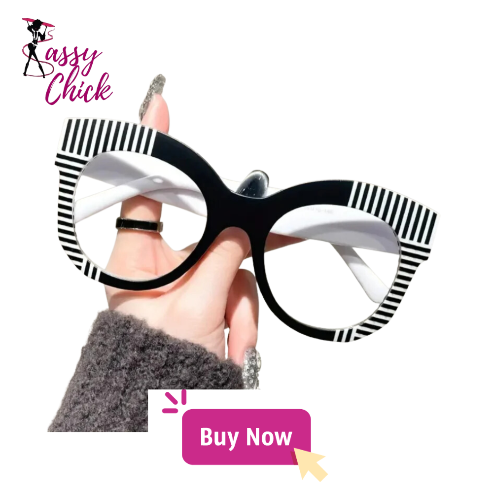 Unique Stripe Frame Cat Eye Reading Glasses