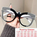 Unique Stripe Frame Cat Eye Reading Glasses